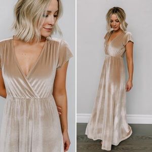 Baltic Born Liza Shell/Champagne Velvet Maxi Dress